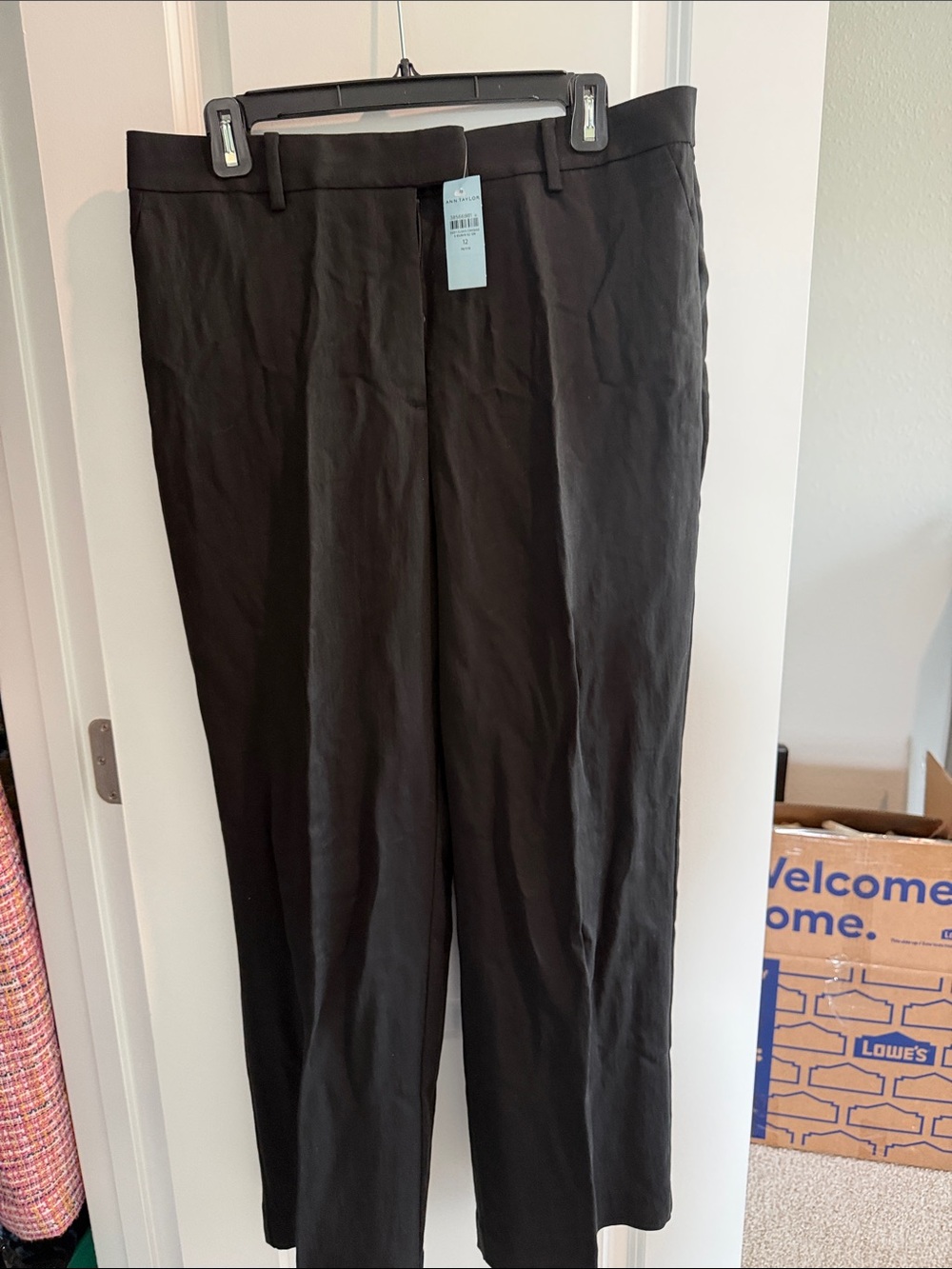 Ann Taylor Black Straight-Leg Dress Pants